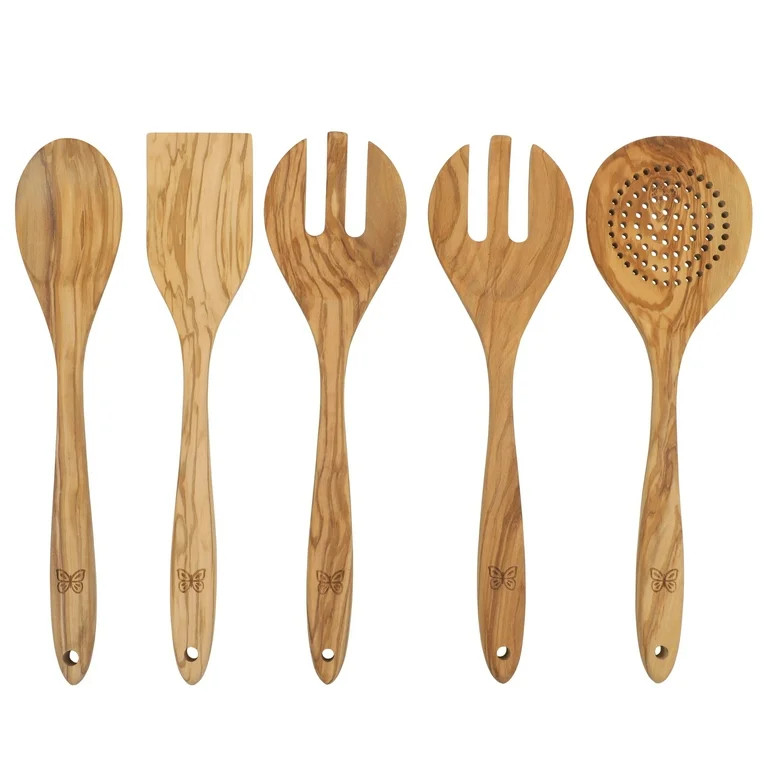 The Pioneer Woman 5-Piece Olivewood Kitchen Cooking Utensil Tool Set | Walmart (US)