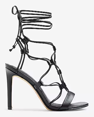 Tie-Up Gladiator Heeled Sandals | Express