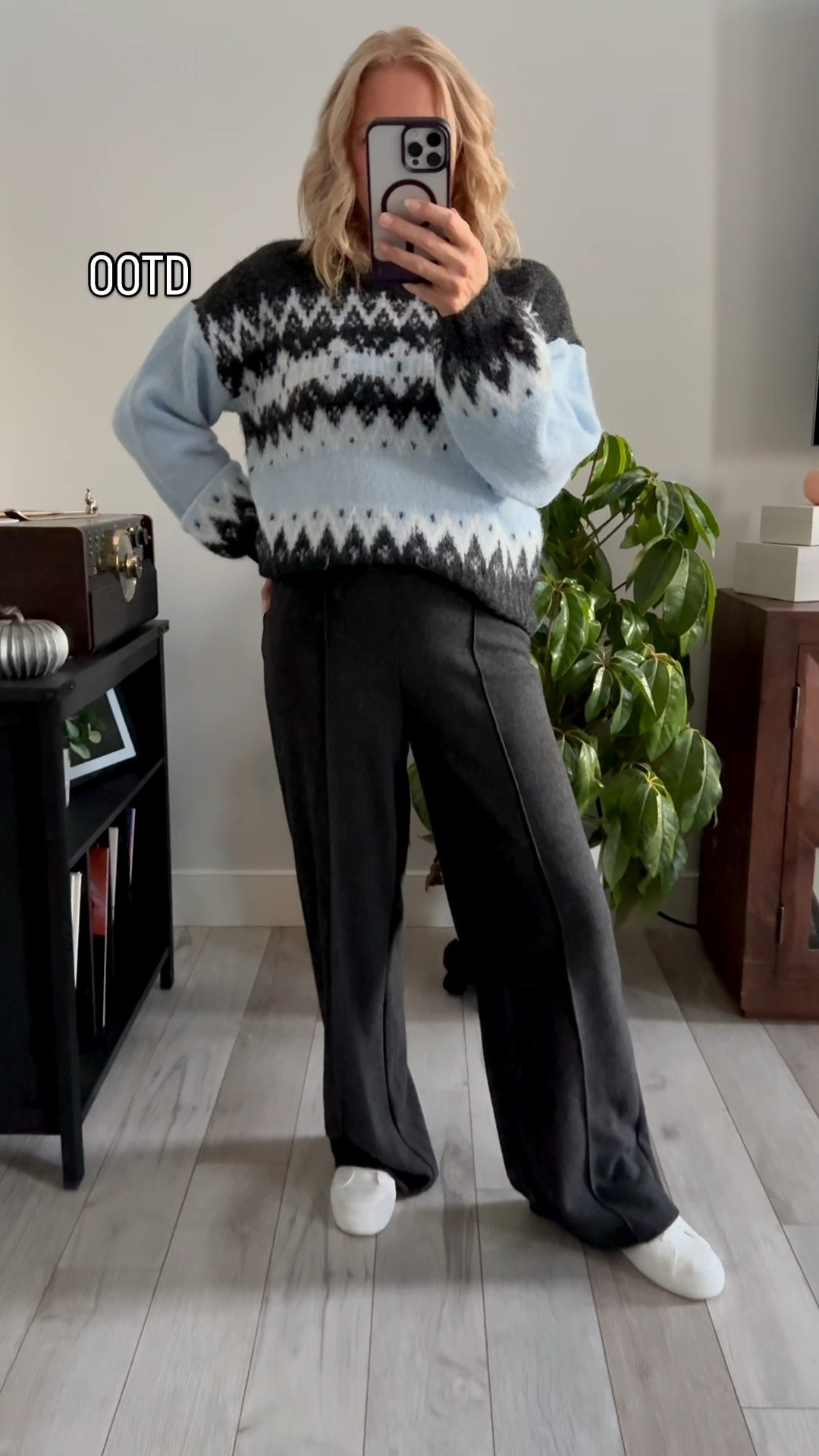 Feeling comfy and cozy for work this morning!  Loft sweater is a small, H&M pants feel like flannel, wearing a small. #fall #winter #outfitinspo #outfitidea #whattowear #businesscasual

#LTKOver40 #LTKSeasonal #LTKWorkwear