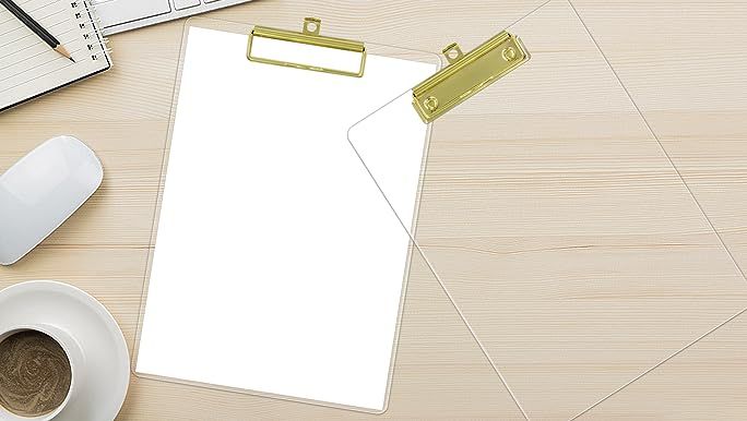 UNIQOOO Thick Clear Acrylic Clipboard with Shiny Gold Finish Clip, Perfect for Modern Arts Lover,... | Amazon (US)