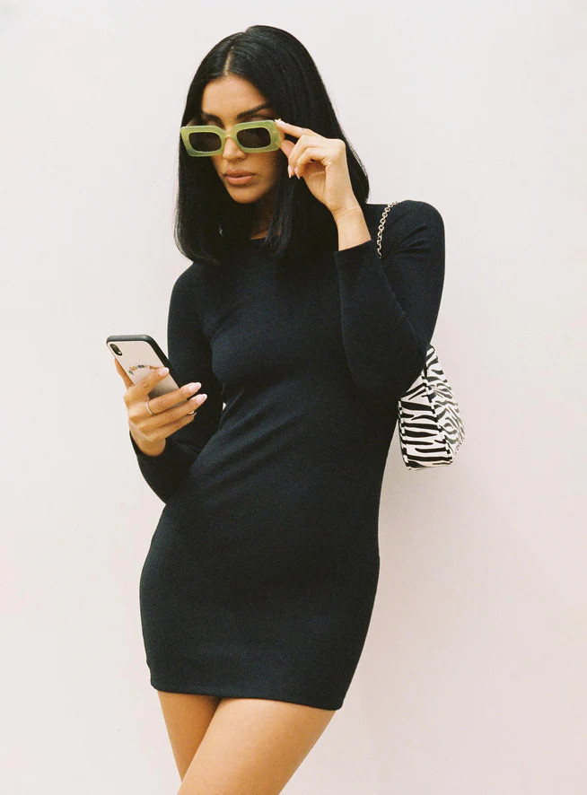 Dear Jane Mini Dress Black | Princess Polly US