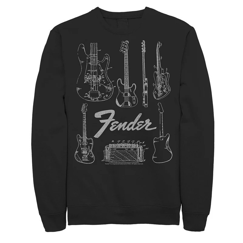 Men's Fender Guitars & Amp Logo Sweatshirt, Size: XXL, Black | Kohl's