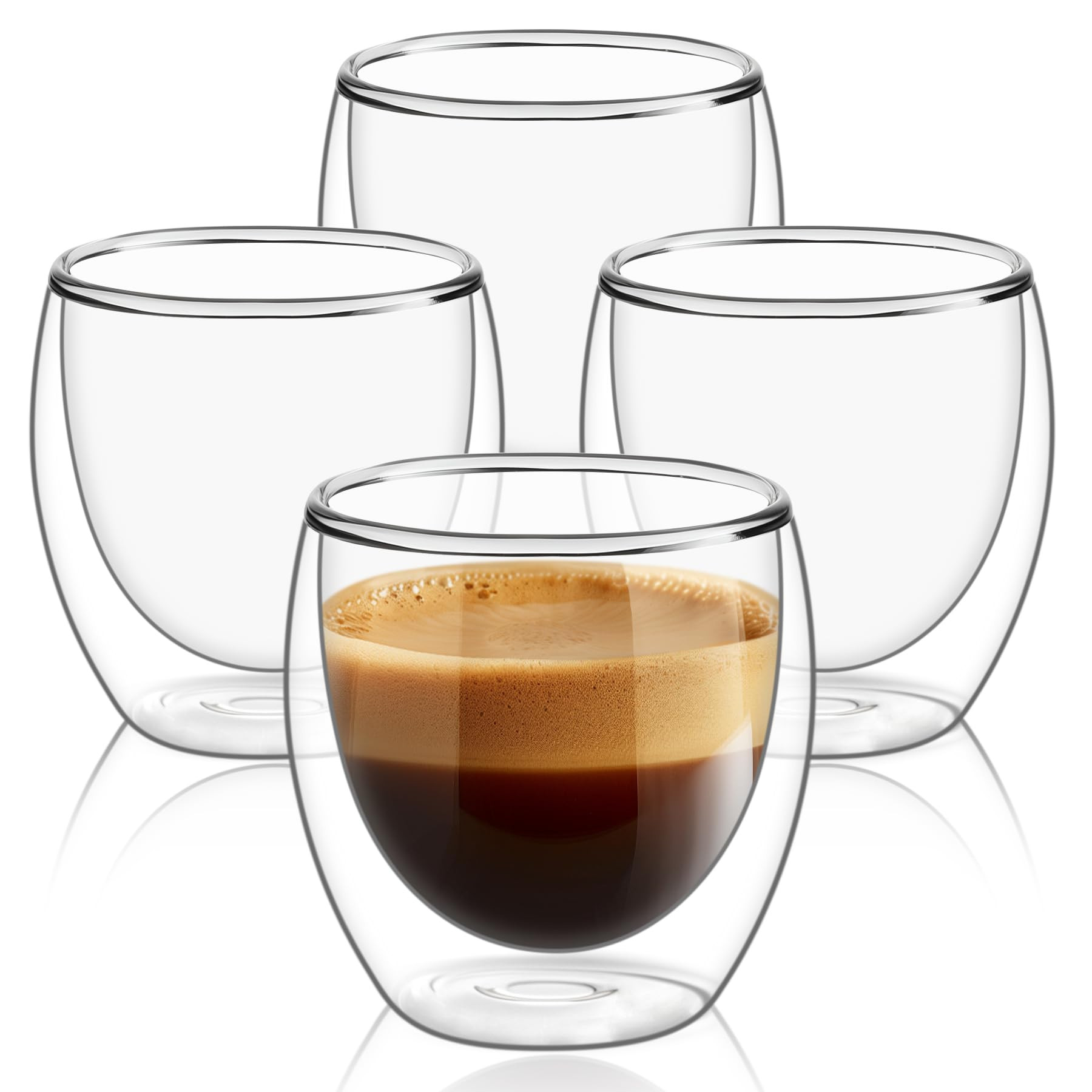 ComSaf Double Wall Cups Glass 8.5 OZ - Set of 4, Insulated Thermal Mugs Glasses for Tea, Coffee, ... | Amazon (CA)