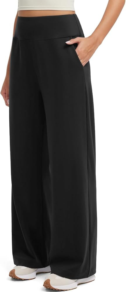SUUKSESS Women Casual Wide Leg Pants 2025 High Waisted Lounge Work Pant with Pockets | Amazon (US)