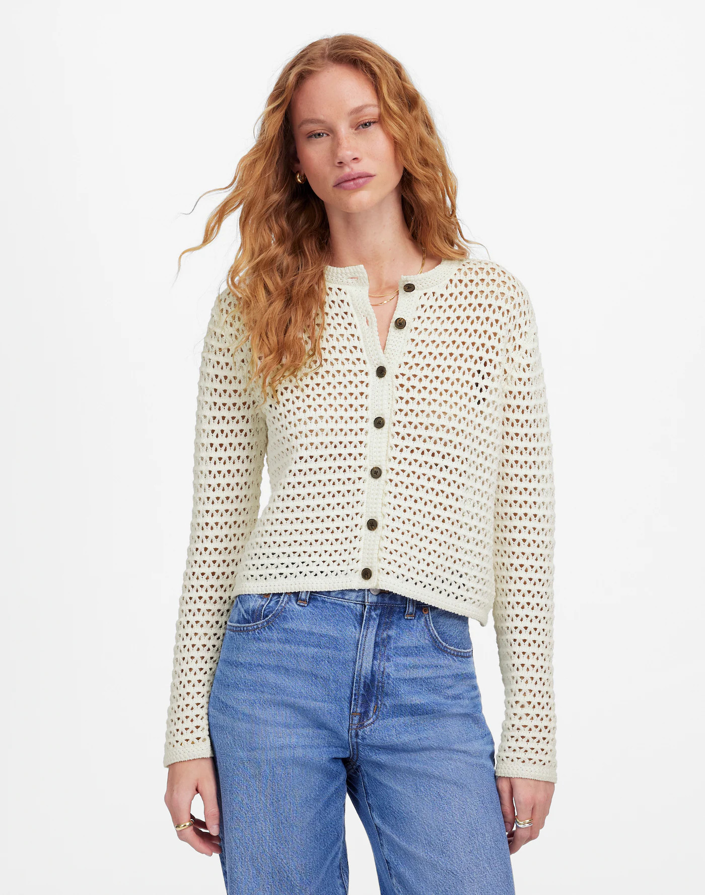 Open-Stitch Crewneck Sweater | Madewell | Madewell