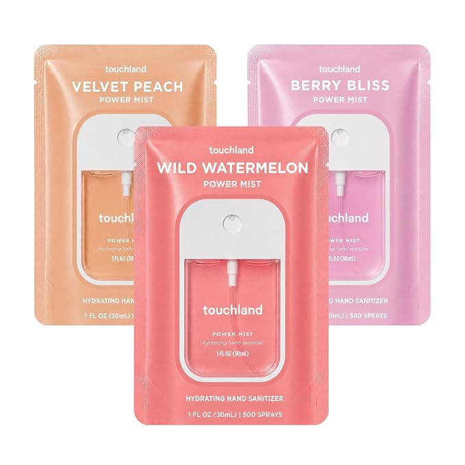 Touchland Juicy Trio Hydrating Hand Sanitizer Spray Set Travel Size | Amazon (US)