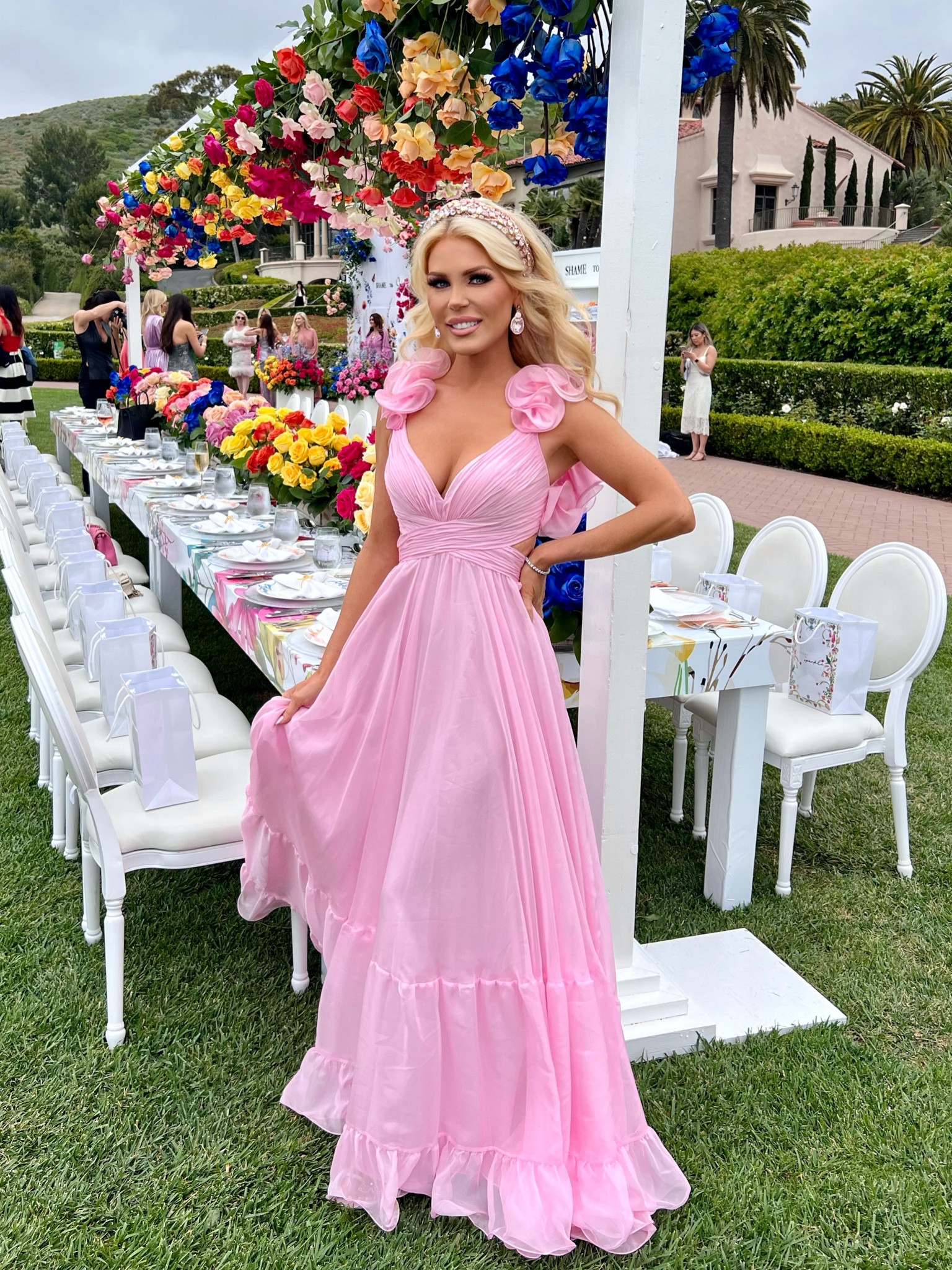 Ruffled pink chiffon dress, Twik, Women's Dressy Dresses and Cocktail  Dresses
