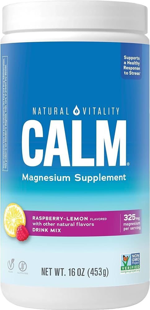 Natural Vitality Calm, Magnesium Citrate Supplement, Anti-Stress Drink Mix Powder, Gluten Free, V... | Amazon (US)