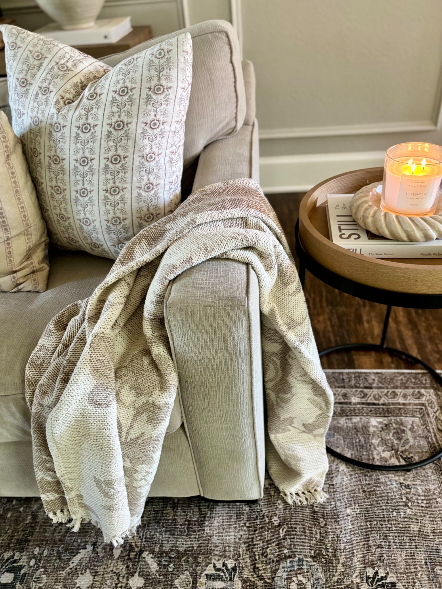 Picked up this gorgeous throw blanket from Target!  Love how there’s a light side and a dark side and the pattern is so pretty!  

#LTKHome #LTKFindsUnder50