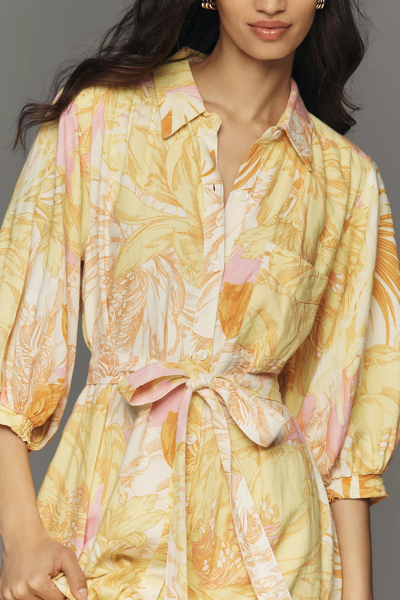 The Mona Linen Shirt Dress by Maeve | Anthropologie (US)