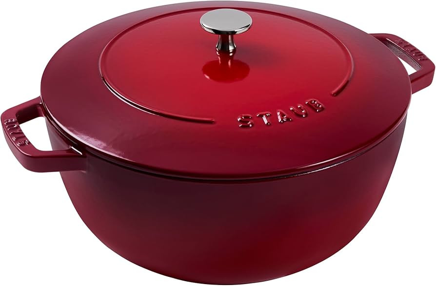 Staub Cast Iron Essential French Oven, Dutch Oven, 5-quart, serves 5-6, Made in France - Cherry | Amazon (US)