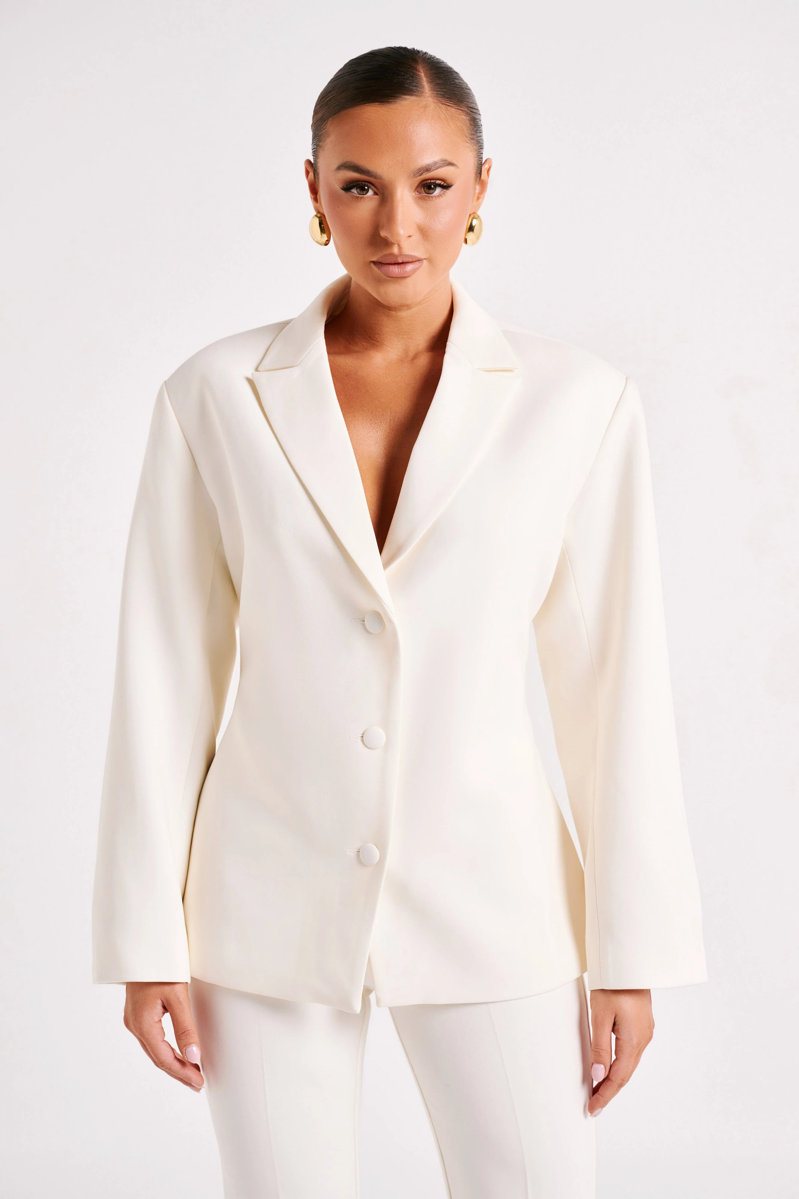 Addie Suiting Blazer - Ivory | MESHKI US