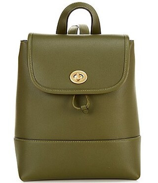 COACH Glovetanned Leather Turnlock Backpack - Olive | Dillard's