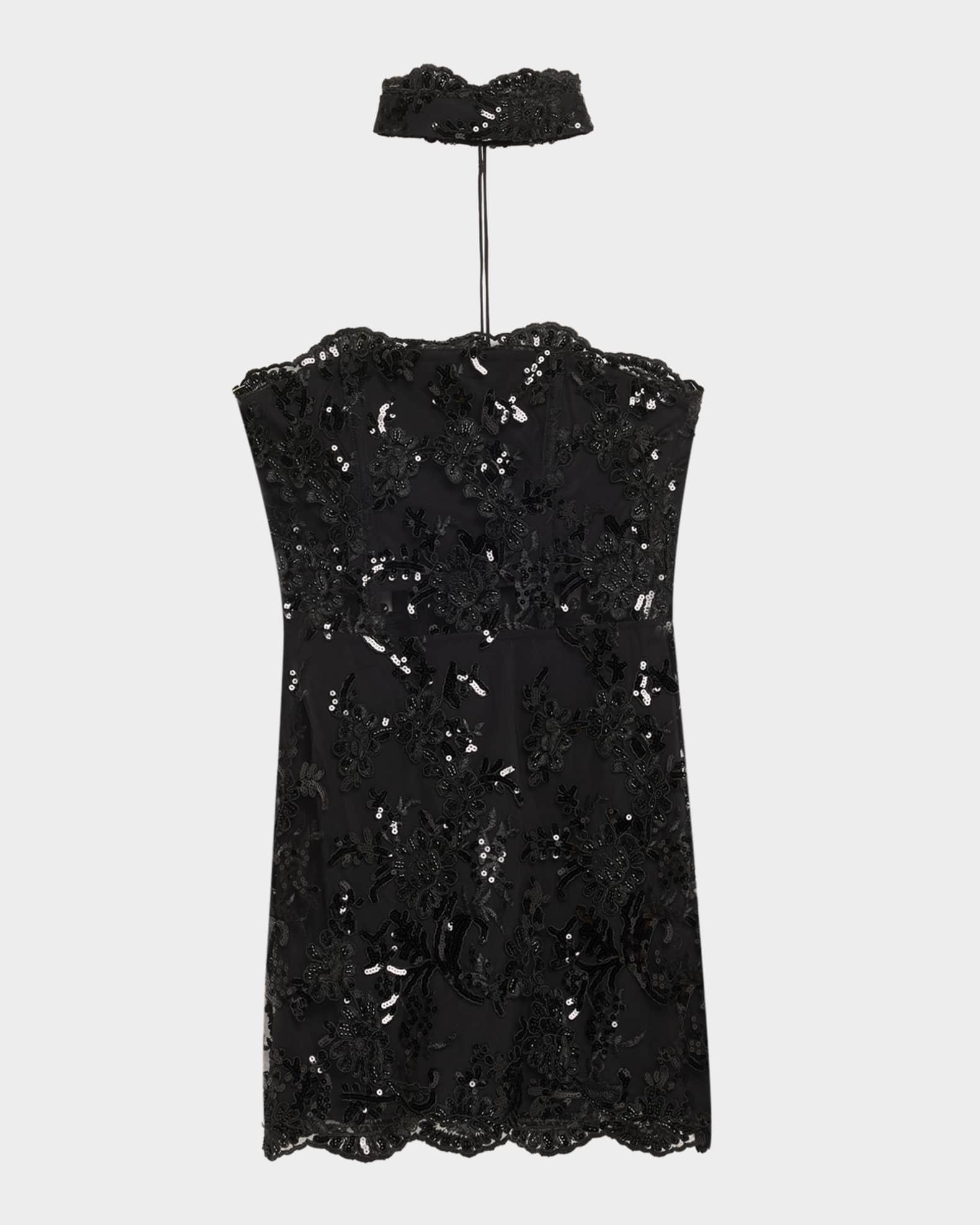 Georgie Embellished Lace Mini Dress | Neiman Marcus