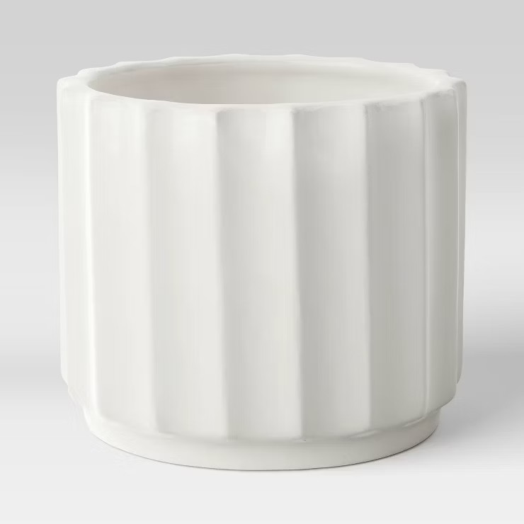 Outdoor Geared Ceramic Planter White - Project 62™ | Target