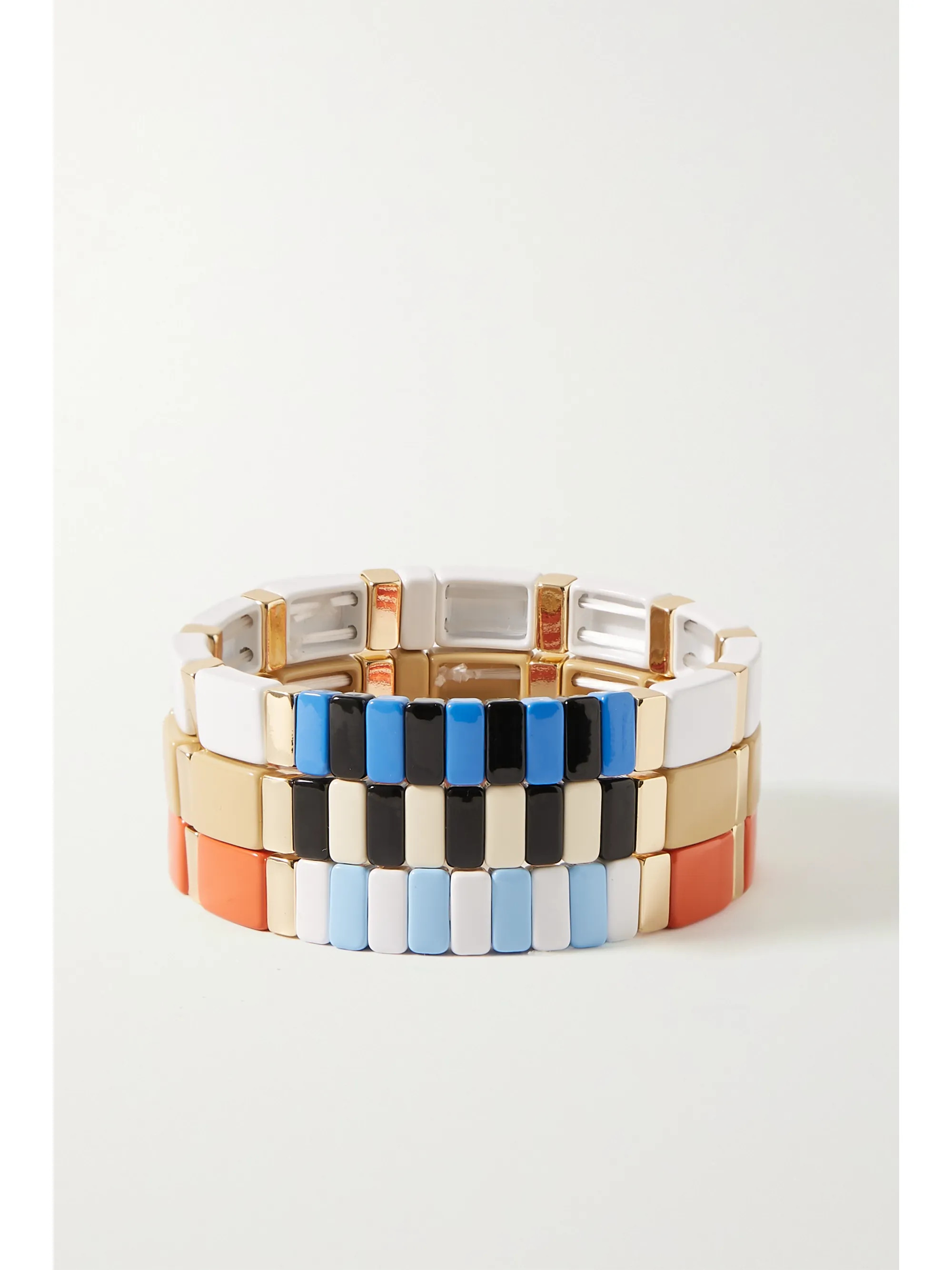 Classic Sport set of three enamel and gold-tone bracelets | NET-A-PORTER (US)