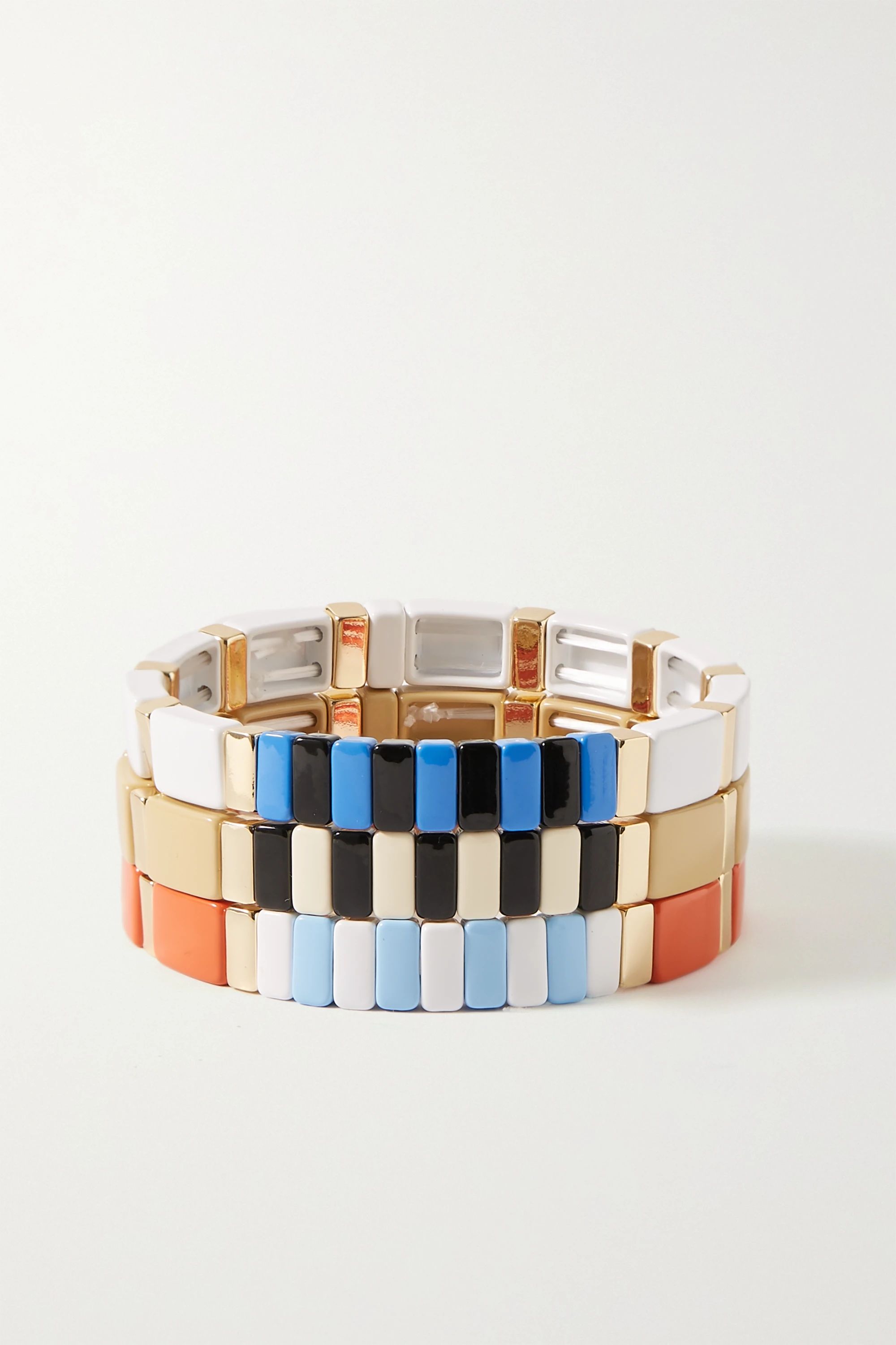 Classic Sport set of three enamel and gold-tone bracelets | NET-A-PORTER (US)