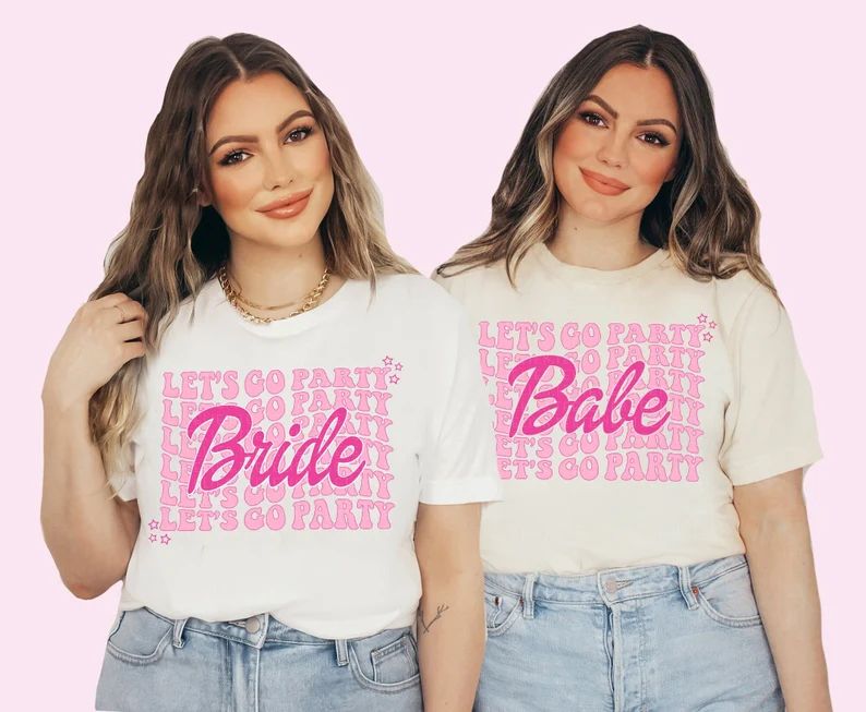 Bachelorette Party Shirts Retro Babe Shirt Bride T-shirt Come on Let's Go Party Shirt Bachelorett... | Etsy (US)