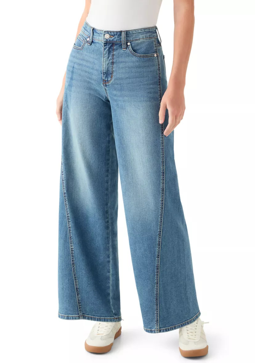 Women's High Rise Seamed Wide Leg Jeans | Belk