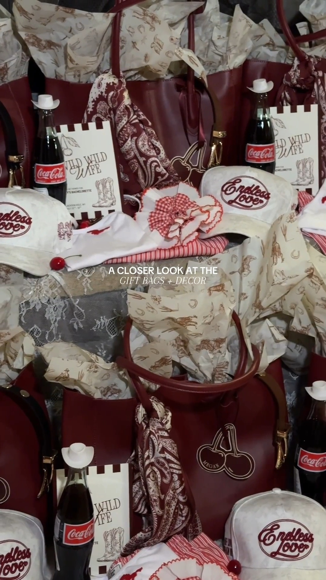 Bachelorette Gift Bags♥️🍒✨ Theme: Wild Wild Wife // a take on cherries, cowboy core & pops of burgundy! #cherry #cowboy #western #bach #bachelorette #bachtrip #bachgiftbag #bridesmaidgifts  

#LTKParties #LTKFindsUnder100 #LTKWedding