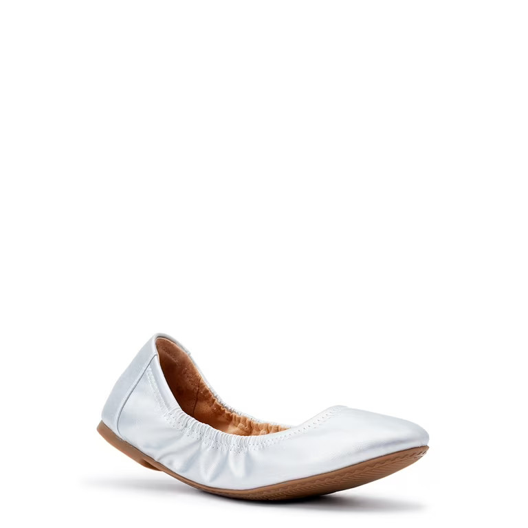 Time and Tru Women's Scrunch Ballet Flats, Wide Width Available | Walmart (US)