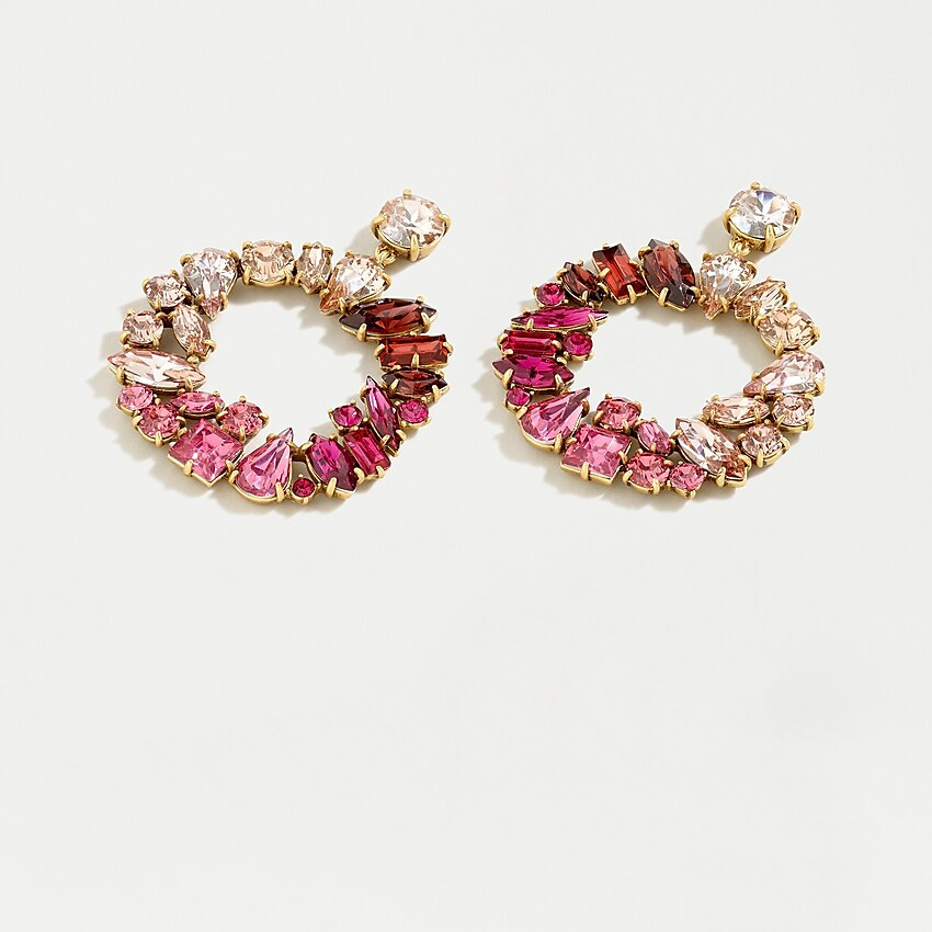 Mixed crystal circle statement earrings | J. Crew US