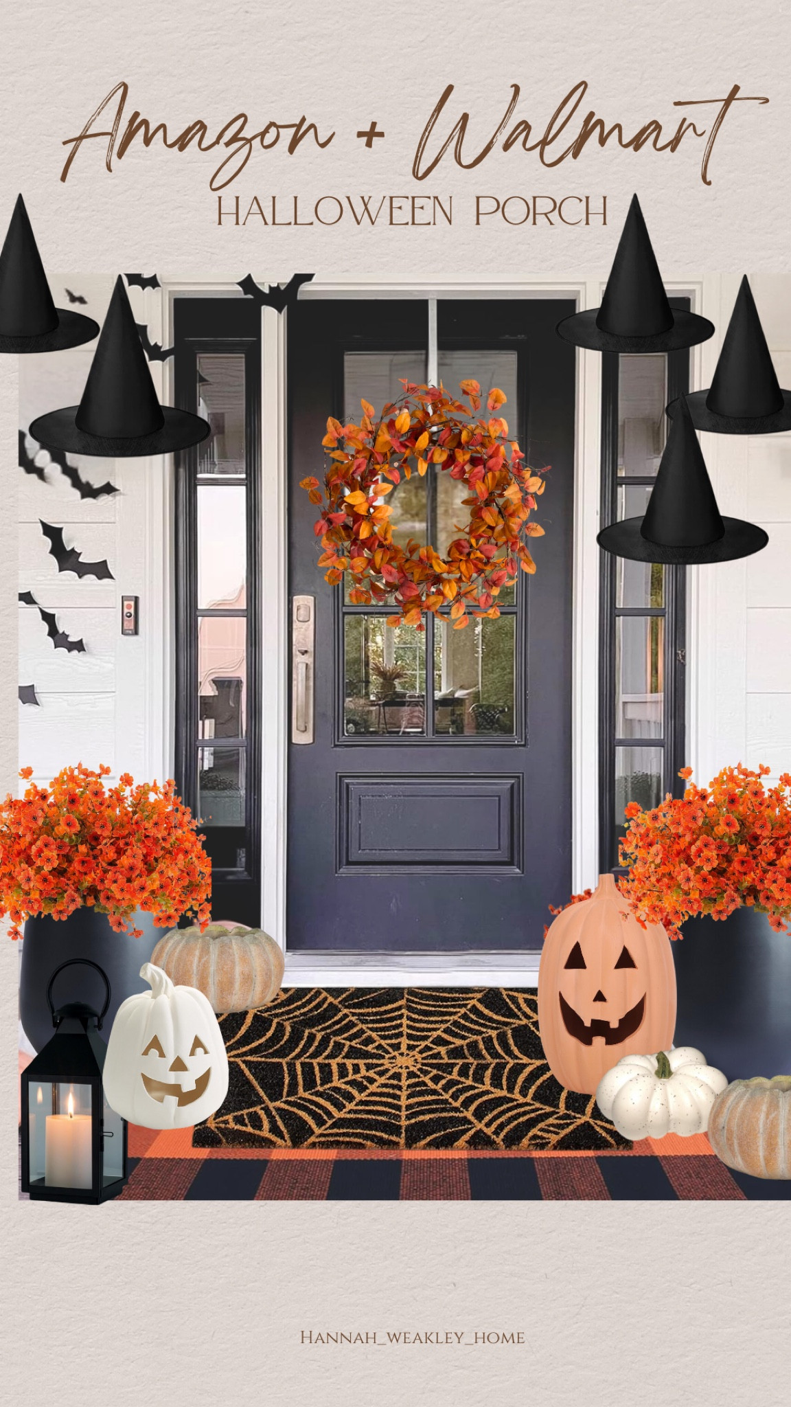 Halloween front porch decor inspiration from Amazon + Walmart! Spooky outdoor decor. Faux mums for front porch. Fall outdoor decor. Halloween decor. Amazon fall decor. Amazon Halloween decor. 🎃🖤 Hannah Weakley Home 

#LTKFallSale #LTKHome #LTKSeasonal