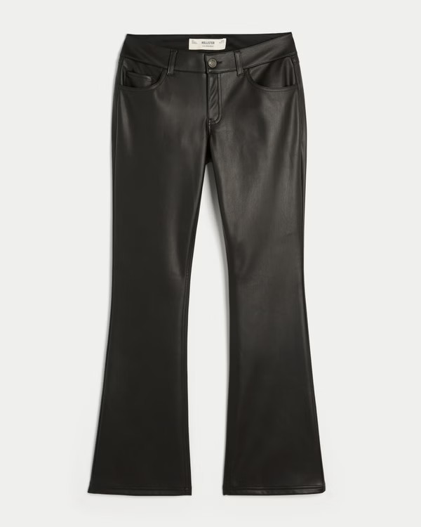 Women's Low-Rise Faux Leather Bootcut Pants | Women's New Arrivals | HollisterCo.com | Hollister (US)