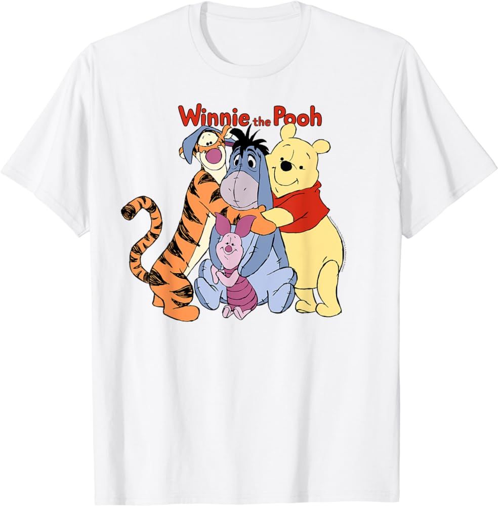 Disney Winnie The Pooh Group Shot Hug T-Shirt | Amazon (US)
