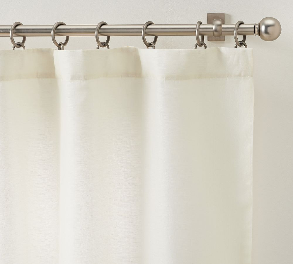 Delphina Linen Silk Curtain | Pottery Barn (US)
