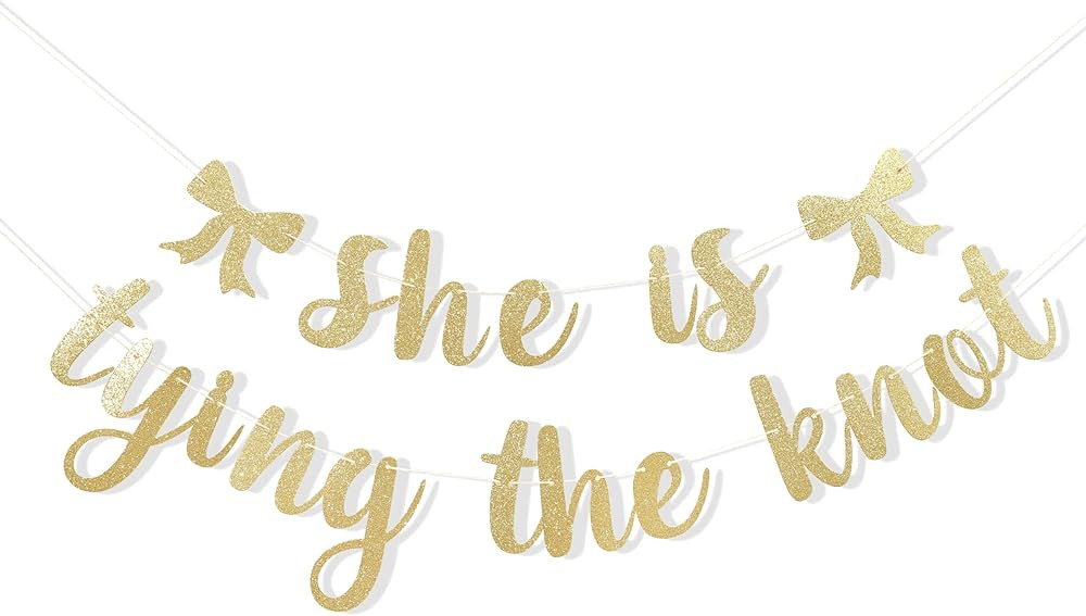 She is Tying The Knot Banner - Bridal Shower Banner Wedding Banner, Bachelorette Party Banner, We... | Amazon (US)