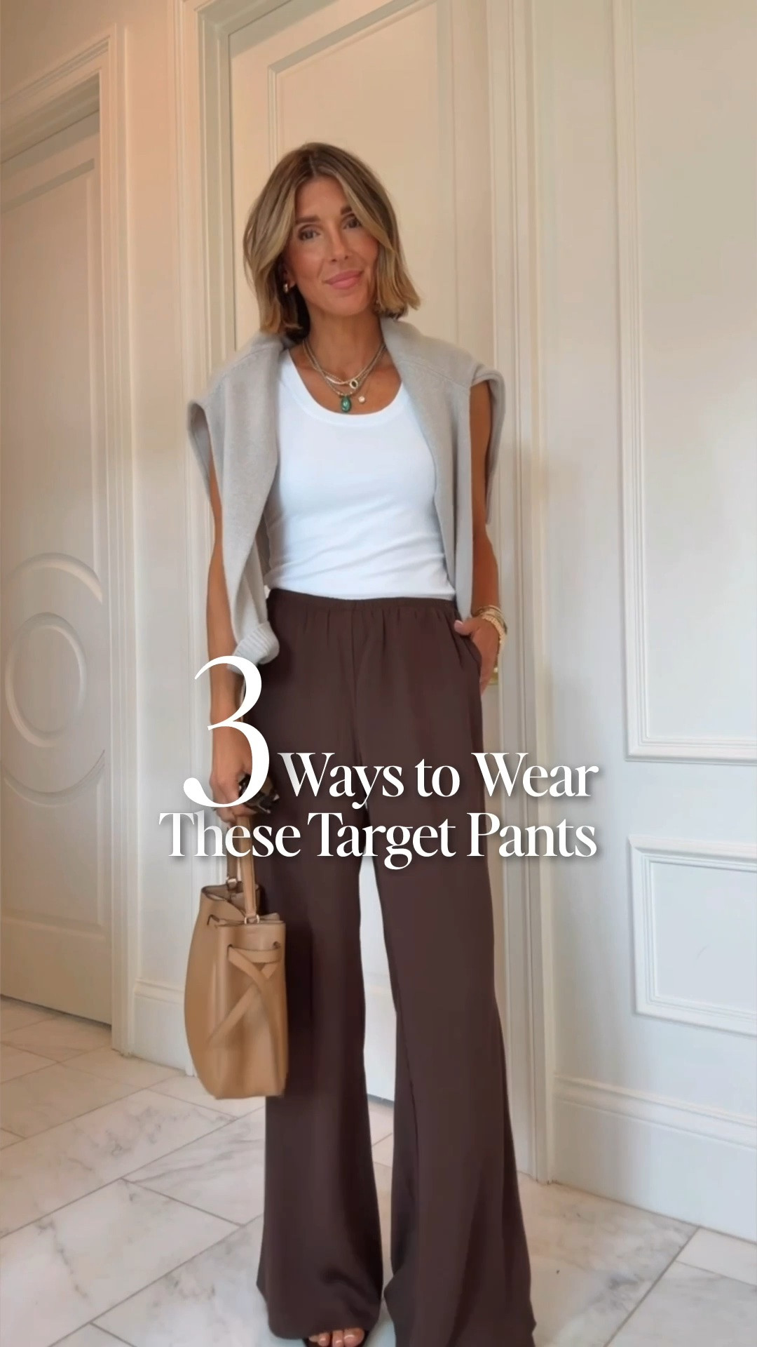 3 ways to wear these target wide leg pants. I'm 5'7 wearing size xs and they fit tts