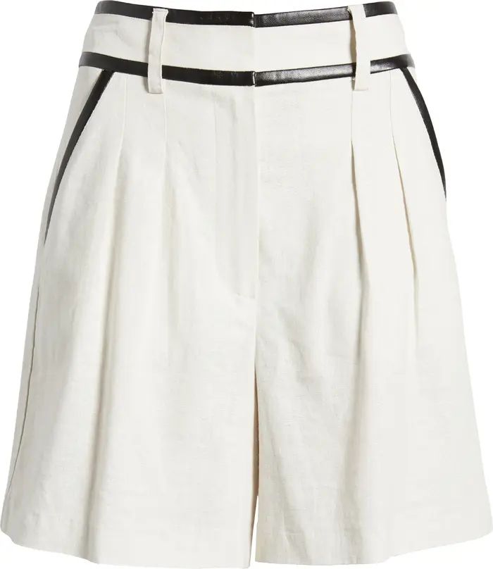 Pleat Front Linen Blend Shorts | Nordstrom