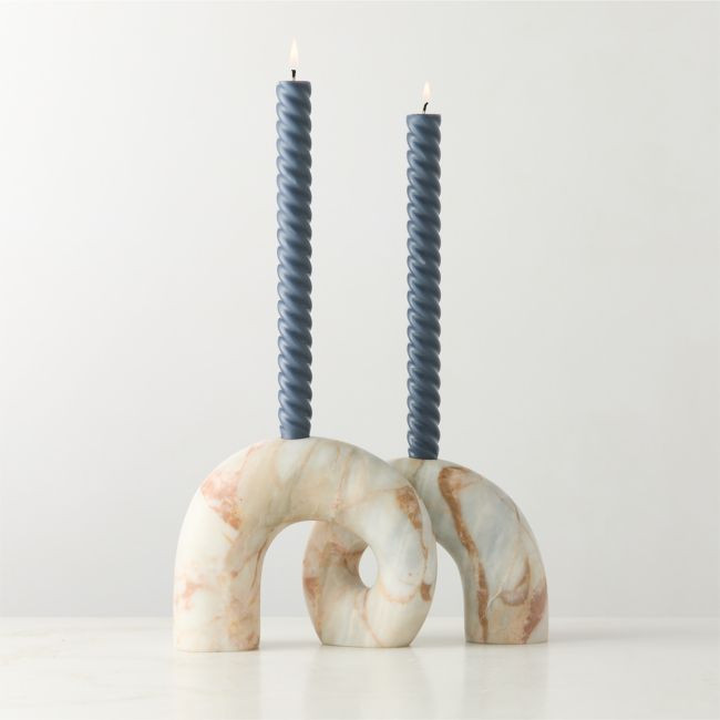 Curva Marble Taper Candle Holder | CB2