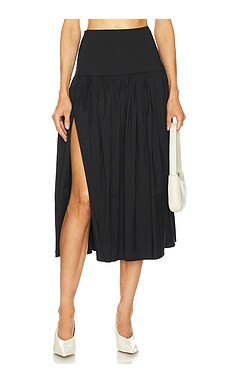 LPA Sabrina Midi Skirt in Black from Revolve.com | Revolve Clothing (Global)