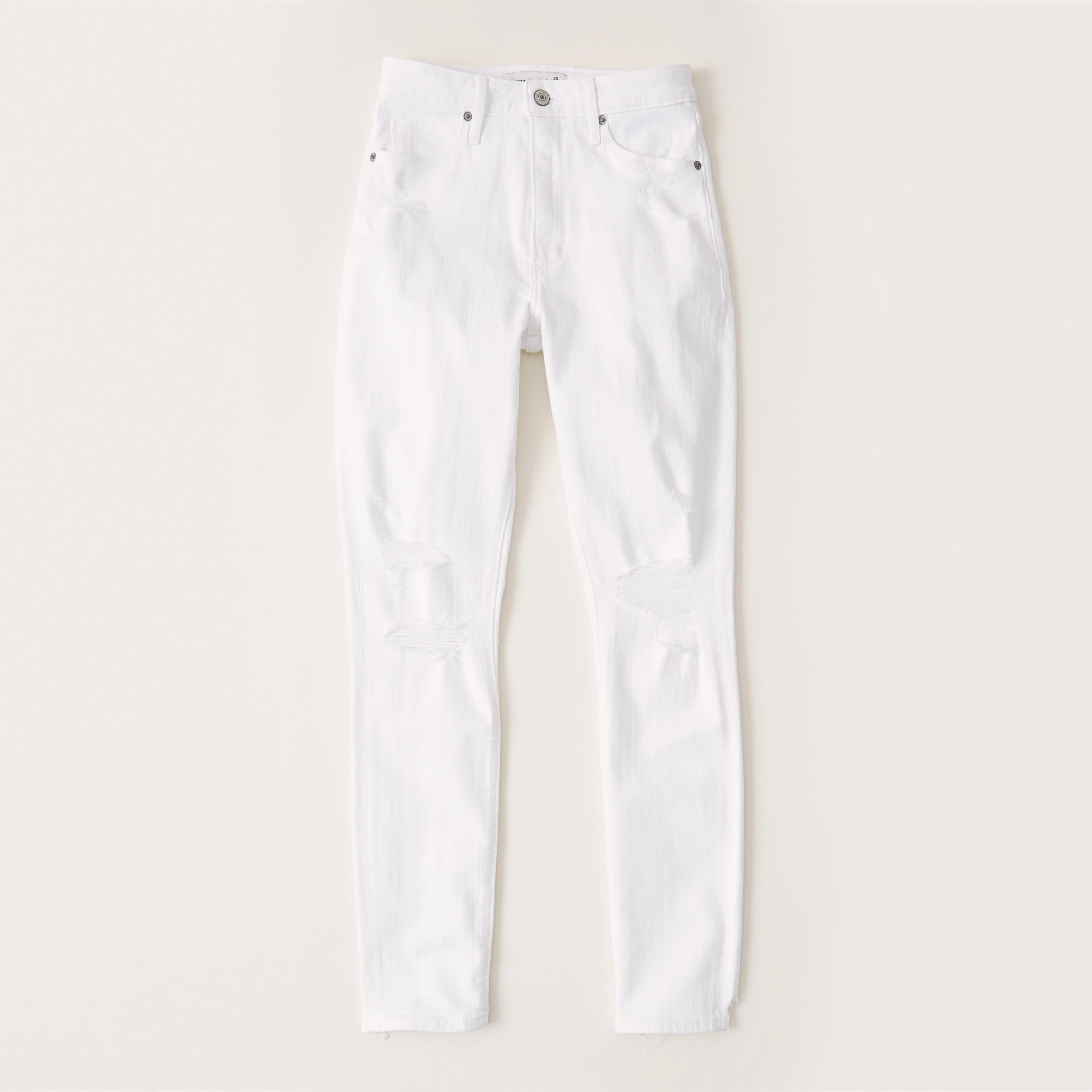 Ripped High Rise Super Skinny Jeans | Abercrombie & Fitch (US)