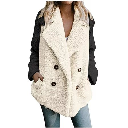 Sherpa Jacket Women Pullover Winter Fleece Long Sleeve Warm Coat Sweater Oversized Print Sweatshirts | Walmart (US)