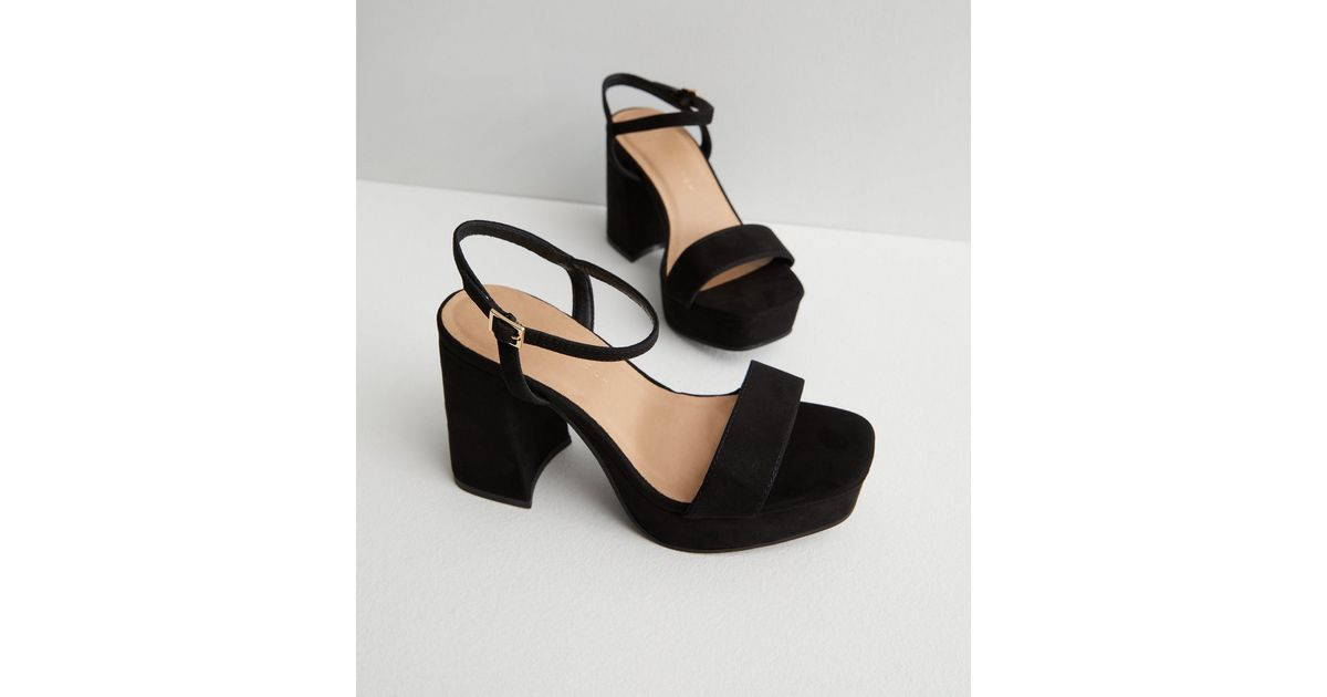 Wide Fit Black Suedette 2 Part Platform Block Heel Sandals
						
						Add to Saved Items
						... | New Look (UK)