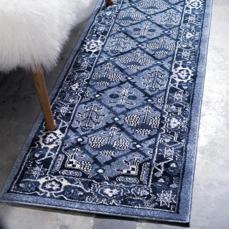 Goldmann Geometric Blue Area Rug | Wayfair North America