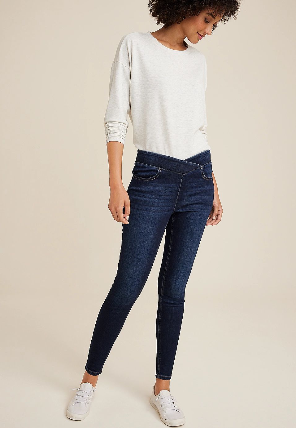 m jeans by maurices™ Cool Comfort Crossover Pull On High Rise Jegging | Maurices