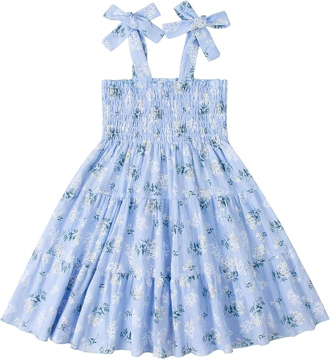 Magic Park Baby Toddler Girl Sleeveless Ruffle Dresses Child Summer Tiered Tie-Strap Beach Sundre... | Amazon (US)