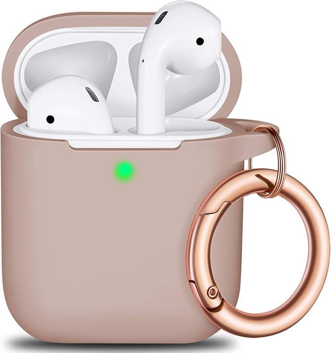 AirPods Case Cover with Rosegold Keychain, Full Protective Silicone AirPods Accessories Skin Cove... | Amazon (US)