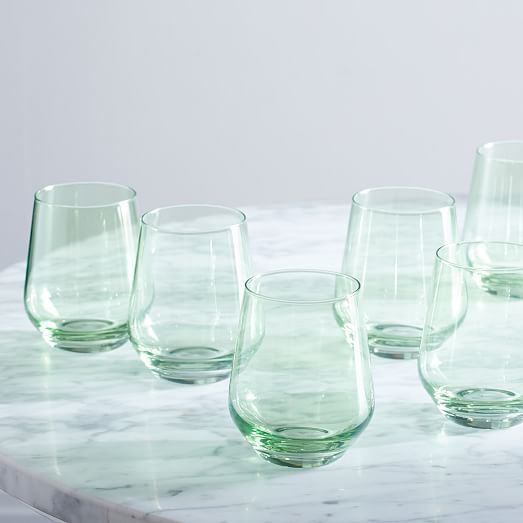 Estelle Colored Glass Stemless Wine Glass | West Elm (US)