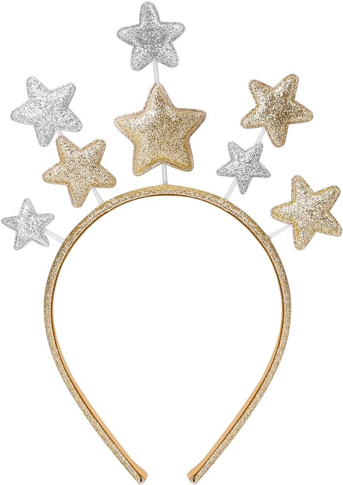 WLLHYF Glitter Star Headband Party Hair Headbands, Valentines Day Gift Hair Bands for Princess Gl... | Amazon (US)
