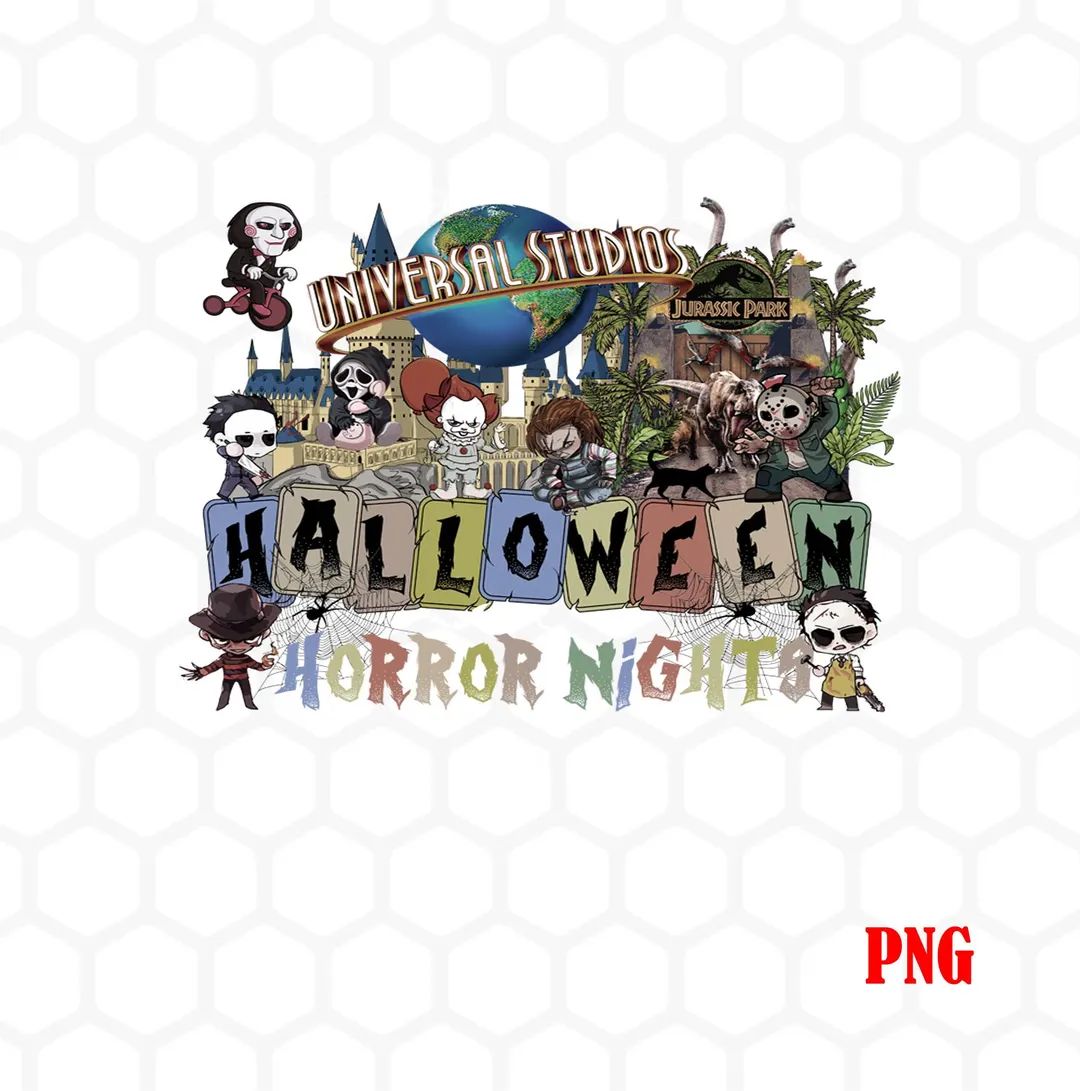 Halloween Horror Nights Universal Studios 2024 Png, Scary Horror Characters Png, Universal Studio... | Etsy (US)