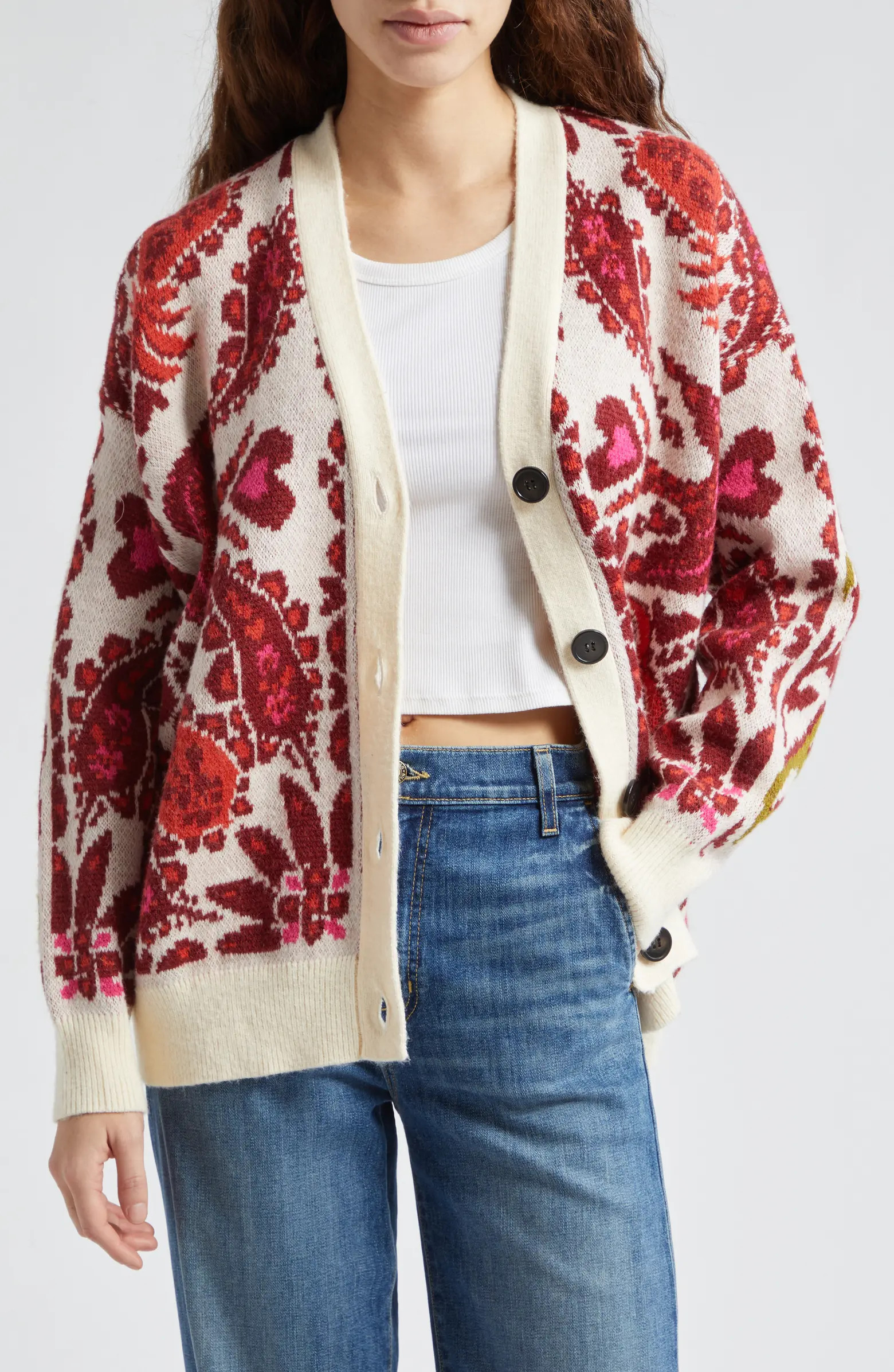 FARM Rio Toucans Scarf Print Cardigan | Nordstrom | Nordstrom