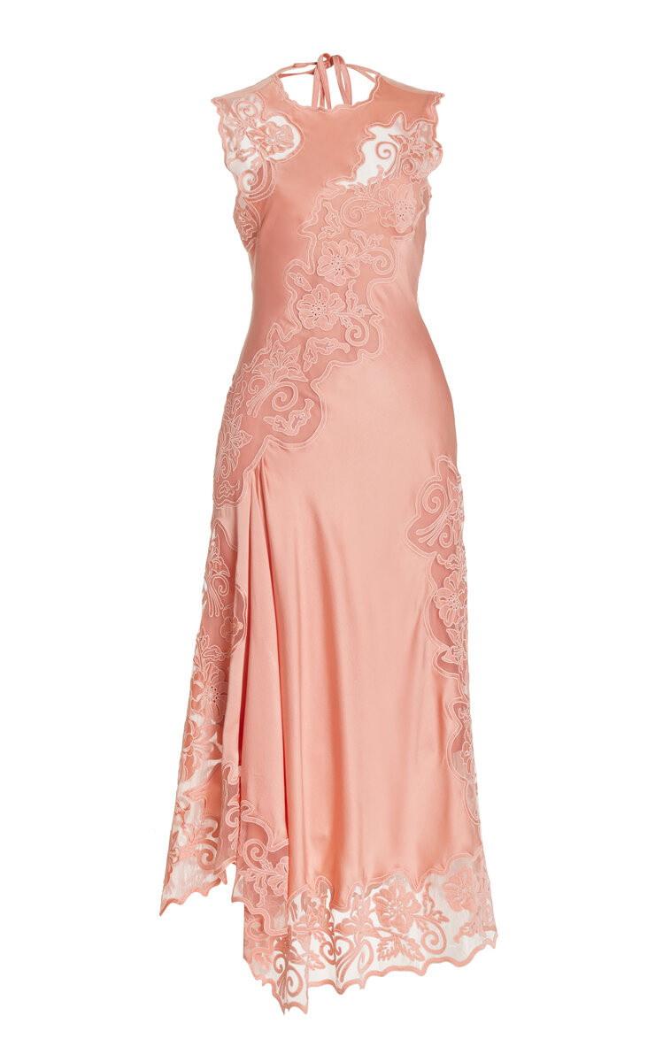 Kaia Lace-Trimmed Silk Midi Dress | Moda Operandi (Global)