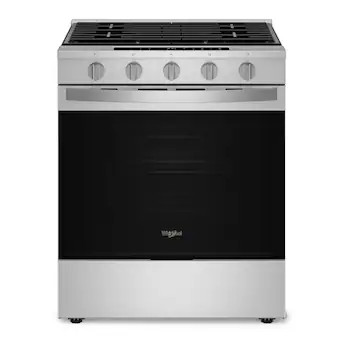 Whirlpool 30-in 5 burners 5-cu ft Air Fry Convection Oven Slide-In Natural Gas Range ( Stainless ... | Lowe's