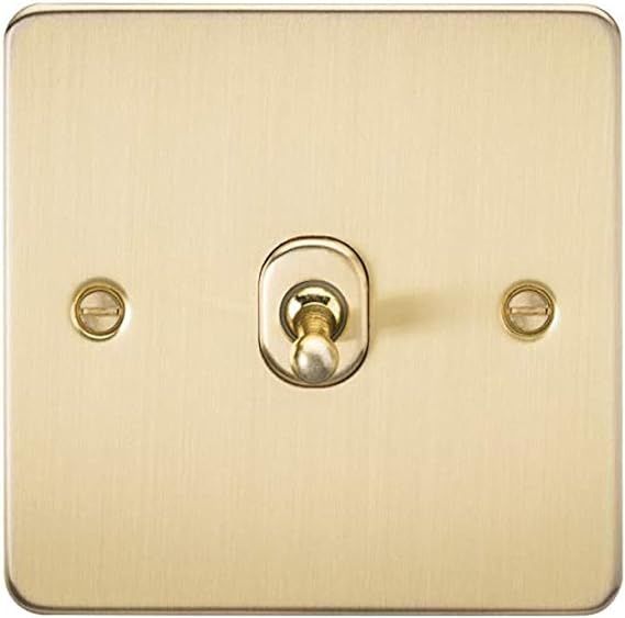 Knightsbridge FP1TOGBB Brushed Brass FPAV1TOGBB Flat Plate 10A 1G 2 Way Toggle Switch | Amazon (US)