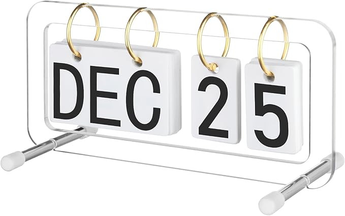Cosmos Desk Flip Calendar Perpetual Desk Date Calendar Ring Flip Daily Block Calendar for Home Of... | Amazon (US)